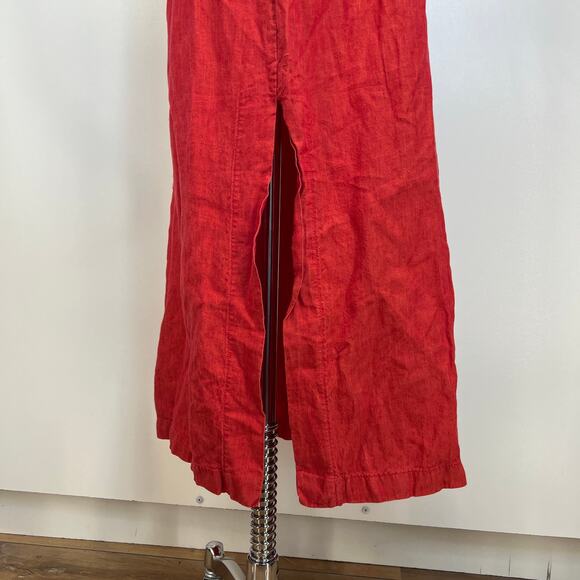 Bryn Walker Sleeveless Red Linen Midi Dress - Picture 7 of 10